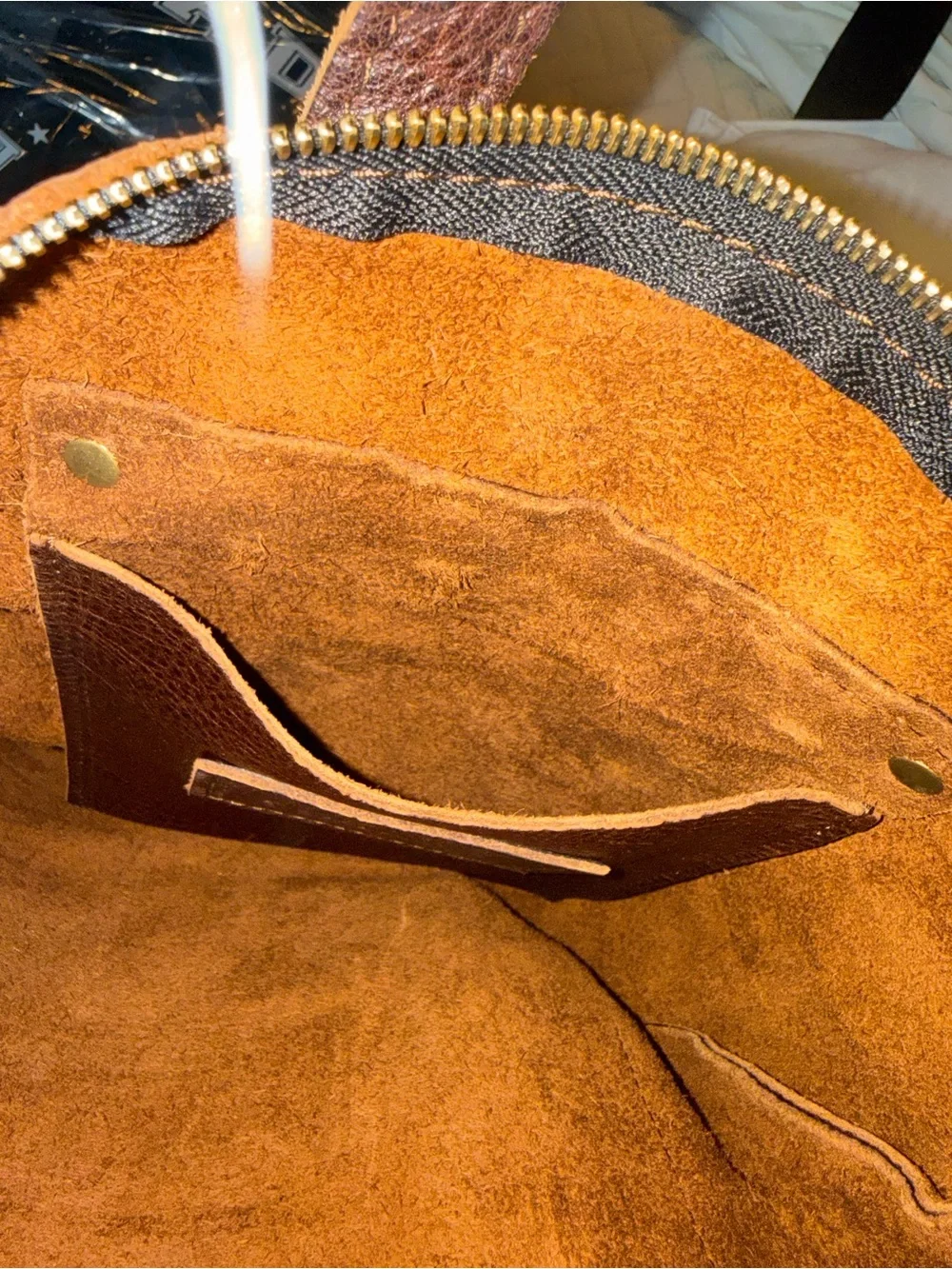 Portland Leather Brown Leather Backpack with Front Zip Pocket